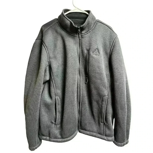 Gerry Men's Heavy Knit Full Zip Fleece Lined Jacket Charcoal Size - Picture 5 of 13